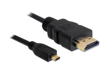 Delock - HDMI-kaapeli Ethernetillä - HDMI uros - 19-nastainen mikro-HDMI tyyppi D uros - 2 m