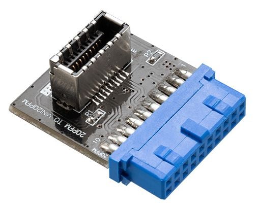 Akasa AK-CBUB51-BK, USB 3.0 19-pin header, USB 3.1 A, Blå