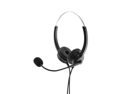 MediaRange MROS304 - Hodesett - on-ear - kablet - USB - svart, sølv