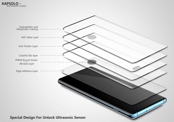 KAPSOLO - Skjermbeskyttelse for mobiltelefon - 3D - glass - for Samsung Galaxy S10 Lite