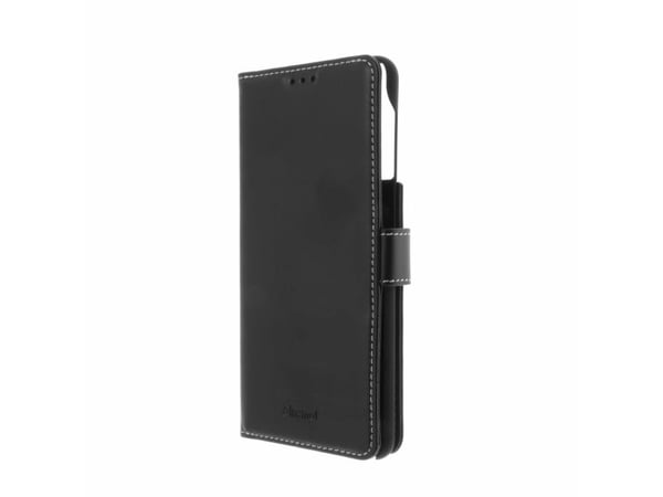 Insmat Flip Case - Vikbart fodral för mobiltelefon - genuint läder, polyuretan, polykarbonat - svart - för Samsung Galaxy S21 5G