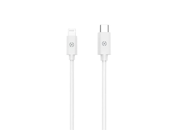 Celly LIGHTNING till USB-C-kabel 2 m MFI 60 W (vit)