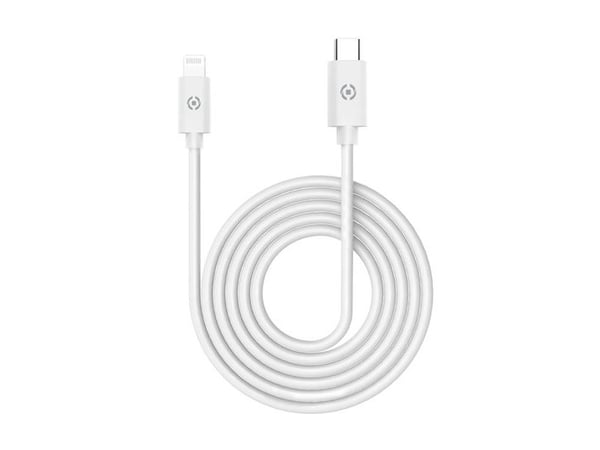 Celly LIGHTNING till USB-C-kabel 2 m MFI 60 W (vit)