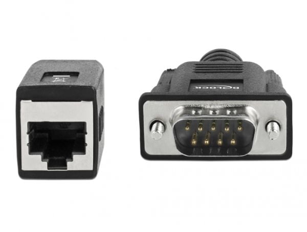 Delock - Seriell adapter - DB-9 (hann) til RJ-45 (hunn) - 20 cm - tommelskruer - svart