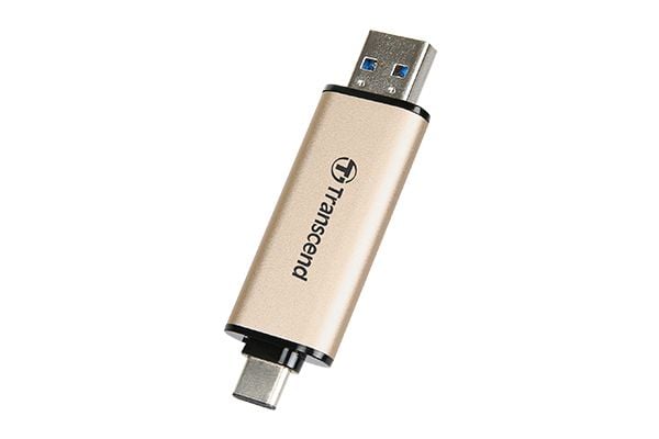 Transcend JetFlash 930C - USB-muistitikku - 256 GB - USB 3.2 Gen 1 / USB-C - kultainen