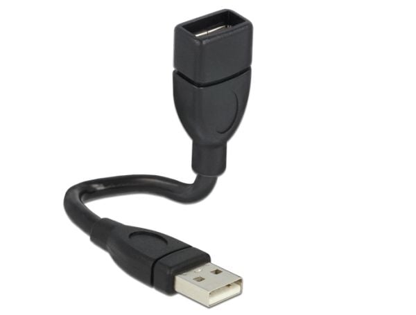 Delock ShapeCable - USB-forlengelseskabel - USB (hunn) til USB (hann) - 15 cm - svart