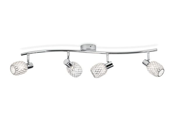 Philips Essentials Spot, Overflateegnet, G9, 4 ampuller, 220-240 V, Kromfarget
