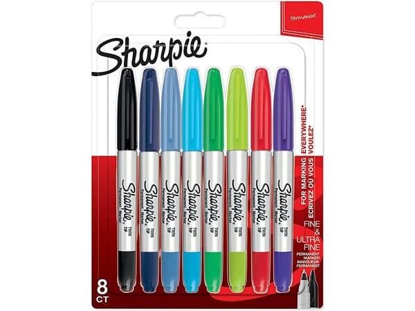 Sharpie 2065409, Flerfarget, Fin/ultra fin, Keramisk, Stoff, Lær, Metall, Papir, Plastikk, AP, 8 stykker, Blister