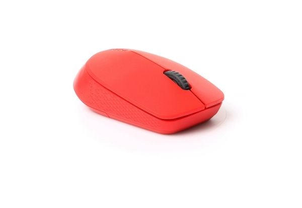 Rapoo M100 Silent - Mus - ergonomisk - optisk - 3 knapper - trådløs - 2.4 GHz, Bluetooth 4.0, Bluetooth 3.0 - USB trådløs mottaker - rød
