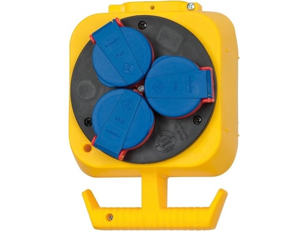 Brennenstuhl 1151960010, Trefaset, Neopren, Plastikk, Svart, Blå, Rød, Gult, 4 AC-utganger, 5 m, 230/400 V