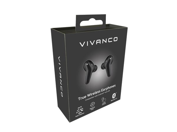 Vivanco Fresh Pair, Trådløs, Samtaler/musikk, Hodesett, Sort