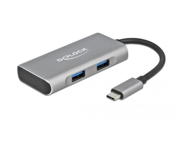 Delock - Hub - 2 x USB 3.2 Gen 2 + 2 x USB-C 3.2 Gen 2 - stasjonær
