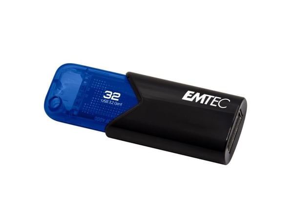 EMTEC B110 Click Easy 3.2 - USB-flashstasjon - 32 GB - USB 3.2 Gen 1 - blå, svart