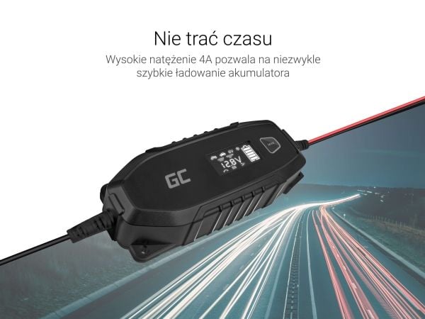 Green Cell Charger for accumulators 6V 12V 4A with diagnostics function, 6/12 V, Tyyppi C (Europistoke), 0,048 kW, 4 A, 220-240 V, 50 Hz