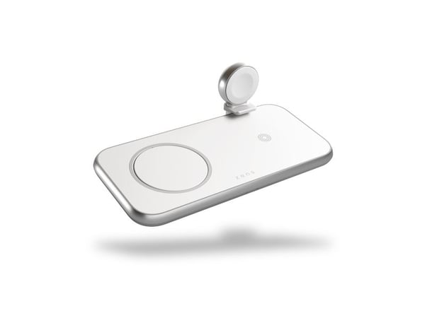 Zens Aluminium Series - Trådløs ladepute + AC-strømadapter (USB) - premiehvit (Magsafe not included)
