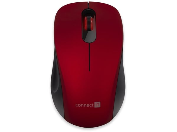 Connect IT CMO-2230-RD, Ambidextrous, Optisk, RF Trådlös, 1200 DPI, Röd