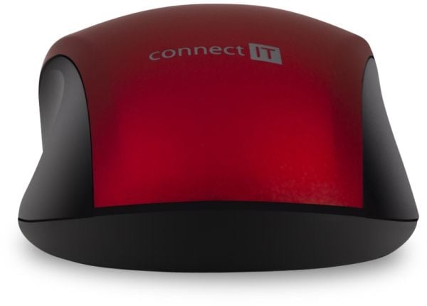 Connect IT CMO-2230-RD, Ambidextrous, Optisk, RF Trådlös, 1200 DPI, Röd