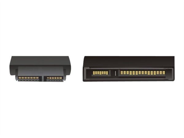 DeLOCK adapter SATA+ström(15+7) - Slim SATA+ström(7+6), ha-ho, svart