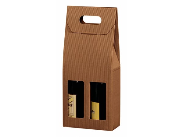 Viinipakkaus ruskea avoin aalto lahjapakkaus 2fl 3/4l 20kpl/pk - (20 kpl)