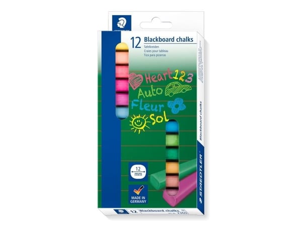 Styrelsekrita Staedtler utan spets, färg 13x13x90 mm (12 st.)