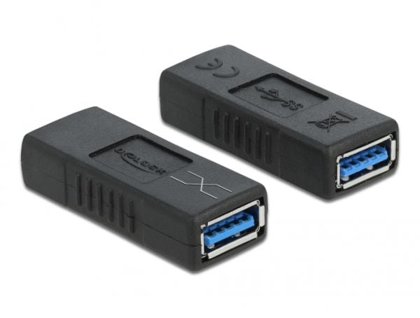 Delock - USB-adapter - USB-type A (hunn) til USB-type A (hunn) - USB 3.0 - overkrysning - svart