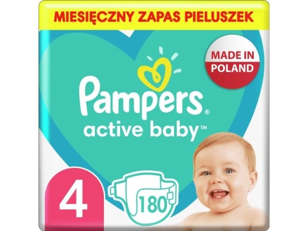Pampers bleier Active Baby 4, 9–14 kg, 180 stk.