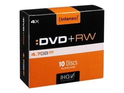 Intenso - 10 x DVD+RW - 4,7 GB (120min) 4x - ohut CD-kotelo