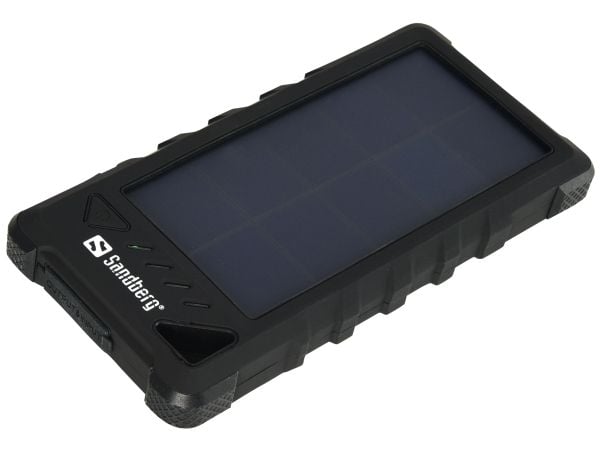 Sandberg Active Solar Powerbank 16000 - Solar powerbank Li-Ion 16000 mAh - 3,4 A - 2 utgangs-stikforbindelser (USB) - på kabel: USB-C (Output)