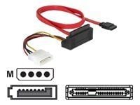 Delock SATA All-in-One cable - SATA-kabel - Serial ATA 150/300 - 4-pin intern strøm, SATA til SATA-kombo (hunn) - 50 cm - 90° kontakt