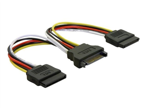 Delock - Strømkabel - SATA-strøm (hann) til SATA-strøm (hunn) - 15 cm - rett kontakt - for Delock PCI Express Card