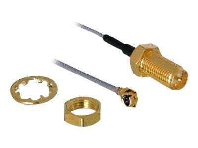 DeLOCK - Antennekabel - RP-SMA (han) til I-PEX (han) - 20 cm - koaksial - sortti