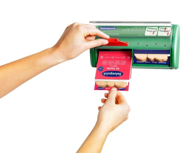 Salvequick Plasterdispenser - inkl. tekstil- og plastplastre