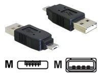 DeLOCK Adapter USB micro-A male to USB2.0 A-male, USB micro-A, USB 2.0 A, Musta