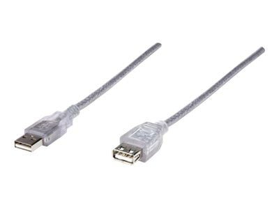 Manhattan 336314, 1,8 m, USB A, USB A, USB 2.0, Hankjønn/hunkjønn, Sølv