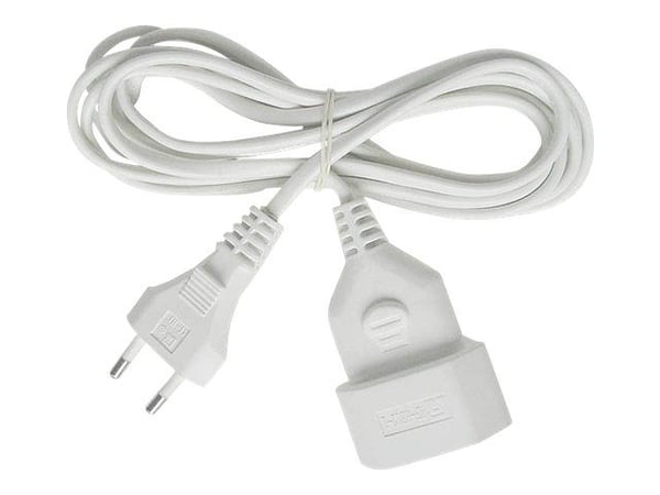 brennenstuhl H03VVH2-F 2x0.75 - Jatkojohto verkkovirralle - IEC 60906-1 (naaras) - Europlug (uros) - 3 m - litteä - valkoinen