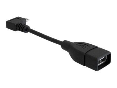 Delock - USB-kabel - USB (hunn) til Micro-USB type B (hann) - USB 2.0 OTG - 11 cm - 90° kontakt