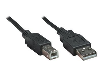 Manhattan 333382, 3 m, USB A, USB B, USB 2.0, Hankjønn/hankjønn, Sort