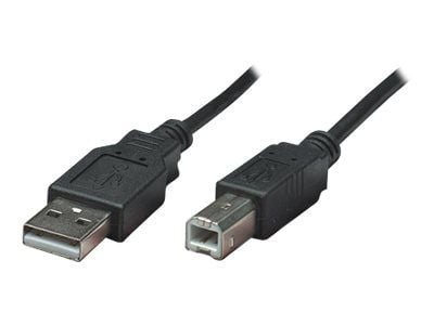 Manhattan 333382, 3 m, USB A, USB B, USB 2.0, Hankjønn/hankjønn, Sort