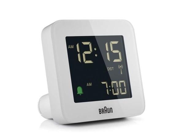 Braun BC09-DCF, Digital vekkerklokke, firkant, Hvit, 12/24h, LCD, Batteri