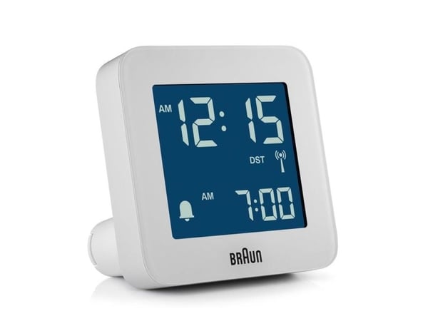 Braun BC09-DCF, Digital vekkerklokke, firkant, Hvit, 12/24h, LCD, Batteri
