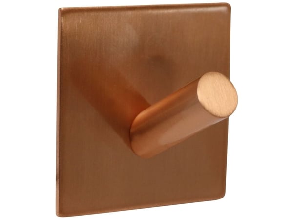 HOME It® selvklæbende enkelt krog i rustfrit stål 4 x 4 cm poleret messing