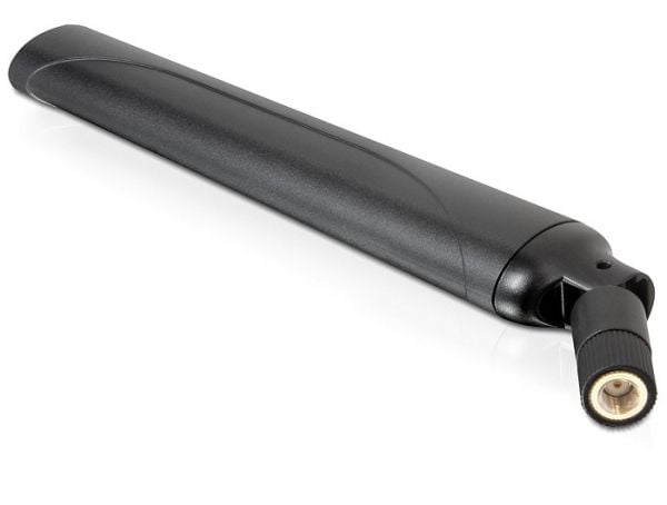 Delock LTE RP-SMA antenna with flexible joint - Mobilmodemantenne - 0 dBi (for 790 til 960 MHz), 1 dBi (for 1,71 GHz - 1,88 GHz), 2,5 dBi (for 2500...