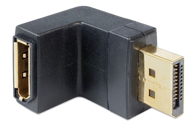 Delock Adapter Displayport male > Displayport female angled down - DisplayPort-adapter - DisplayPort (hann) til DisplayPort (hunn) - 90°-kontakt - ...
