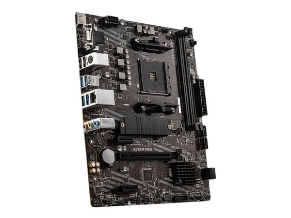 MSI A520M PRO - Hovedkort - micro ATX - Socket AM4 - AMD A520 Chipset - USB 3.2 Gen 1 - Gigabit LAN - innbygd grafikk (CPU kreves) - HD-lyd (8-kana...