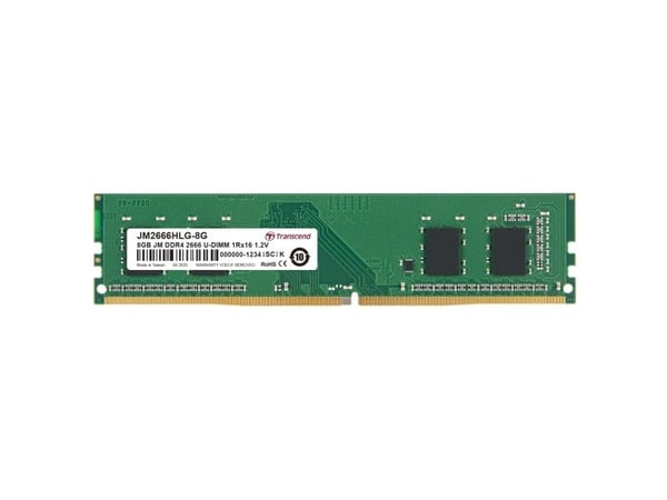 Transcend JetRAM - DDR4 - modul - 8 GB - DIMM 288-pin - 2666 MHz / PC4-21300 - CL19 - 1.2 V - ikke-bufret - ikke-ECC
