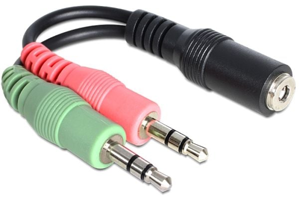 Delock - Audioadapter - mini-phone stereo 3.5 mm hunn til mini-phone stereo 3.5 mm hann - 12 cm
