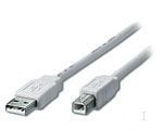 Equip 128651, 3 m, USB A, USB B, USB 2.0, Hankjønn/hankjønn, Sølv, Gjennomsiktig