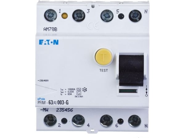 Eaton jordfelsbrytare 4P 63A 0,03A typ AC PFIM-63/4/003-G 235456