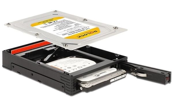 DeLOCK 47224, 2.5", 6 Gbit/s, Hot-swap, Musta