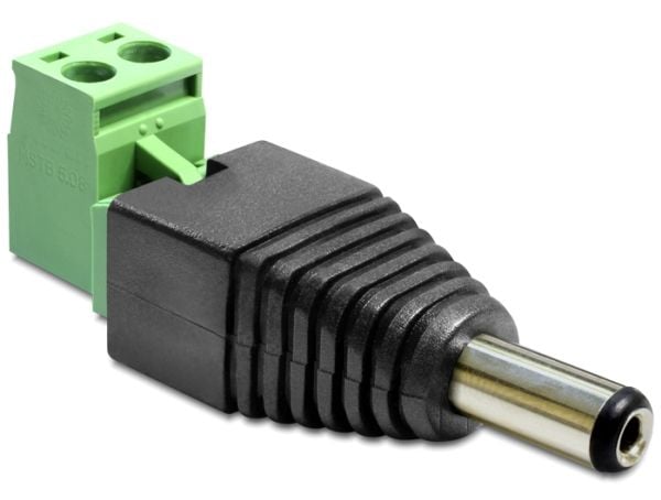 Delock - Strømadapter - 2-pins terminalblokk (hann) til 5,5 x 2,5 mm DC-jakk (hann)